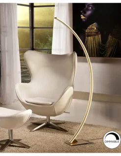 Lámpara de pie Arcus – Schuller – Diseño minimalista curvado, acabado oro