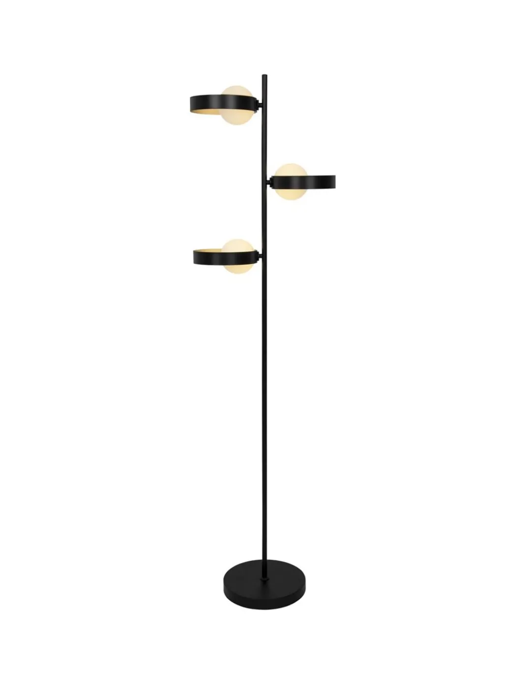 Lámpara de pie Arianna – AJP – Lámpara de salón con 3 luces, acabado negro