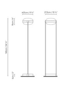 Lámpara de pie Beaded F - B.lux - Doble difusor de vidrio soplado con luz directa e indirecta