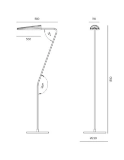 Lámpara de pie Bion – Aromas – Lámpara de salón negra+oro, Regulable, LED 2700K