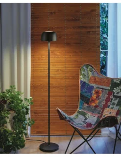 Lámpara de pie Bol – Bover – Aluminio negro, LED 1200 lm 2700K, Altura: 130 cm
