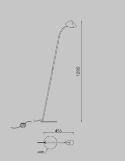 Lámpara de pie Capuccina – Mantra – Lámpara LED 3000K, 129 cm