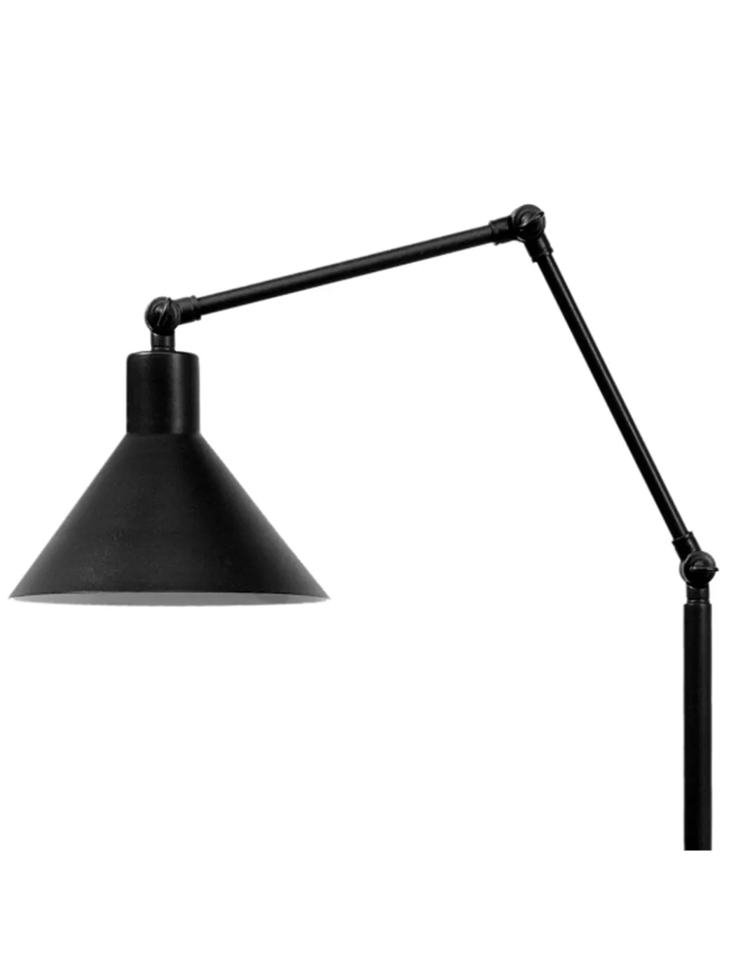 Lámpara de pie Capuchina – Luxcambra – Estilo industrial negro, lámpara articulable