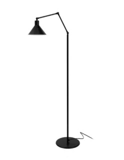 Lámpara de pie Capuchina – Luxcambra – Estilo industrial negro, lámpara articulable