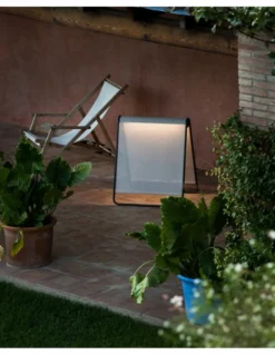 Lámpara de pie de exterior Cadaques – Faro – Pantalla textil, LED 2700K, 81 cm