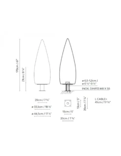 Lámpara de pie de exterior Kanpazar D - B.lux - Lámpara blanca, resistente rayos UVA, 170 cm