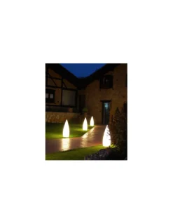 Lámpara de pie de exterior Kanpazar - B.lux - Lámpara decorativa blanca, altura: 80cm/150 cm