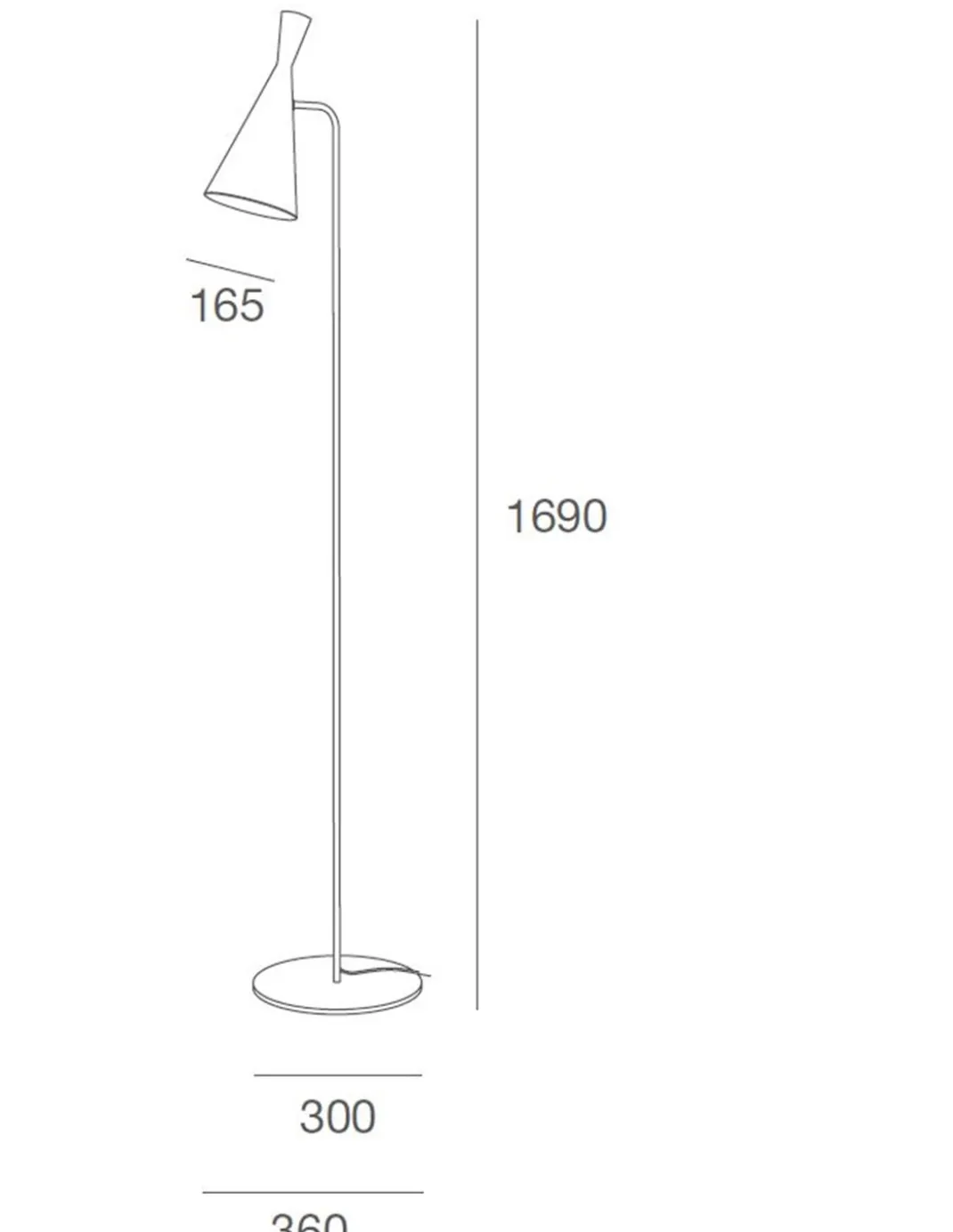 Lámpara de pie Exa – Massmi – Lámpara vintage de hierro pintado, Altura: 169 cm