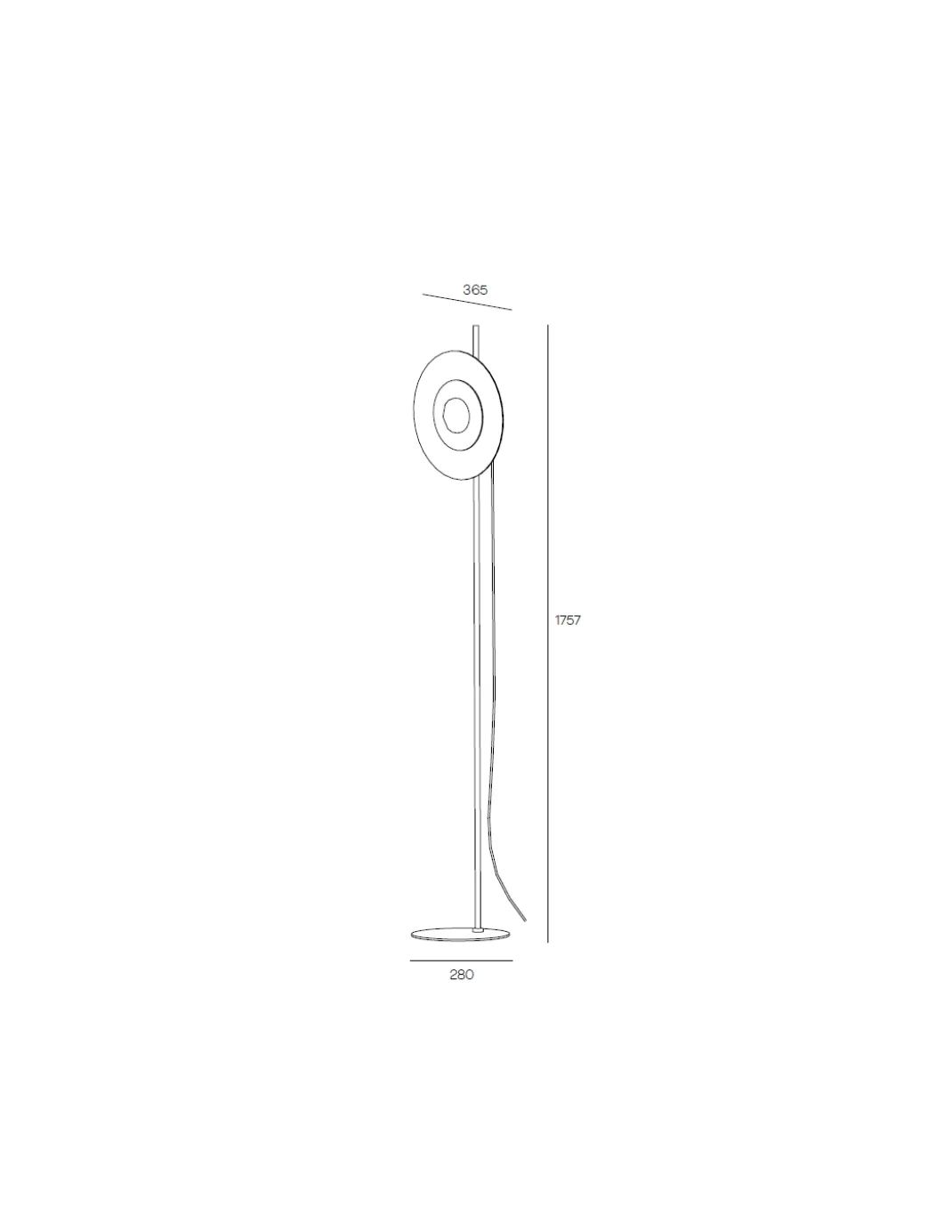 Lámpara de pie Halos - Milan - Lámpara decorativa LED, pantalla de vidrio, estructura negra