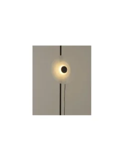 Lámpara de pie Halos - Milan - Lámpara decorativa LED, pantalla de vidrio, estructura negra