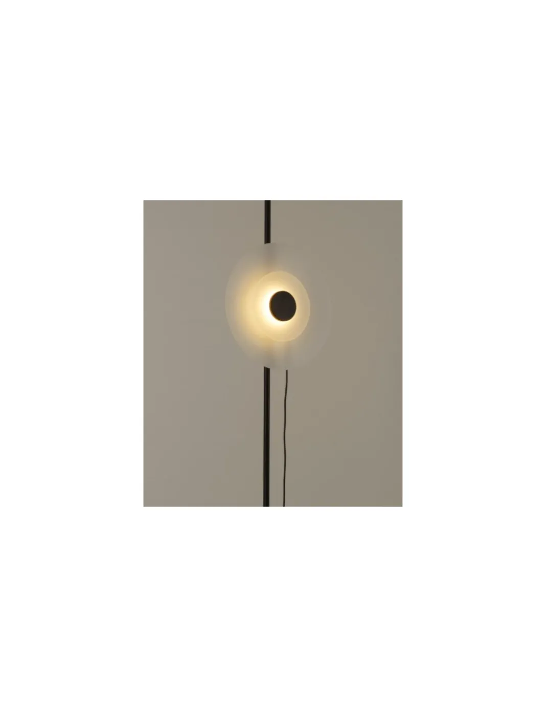 Lámpara de pie Halos - Milan - Lámpara decorativa LED, pantalla de vidrio, estructura negra