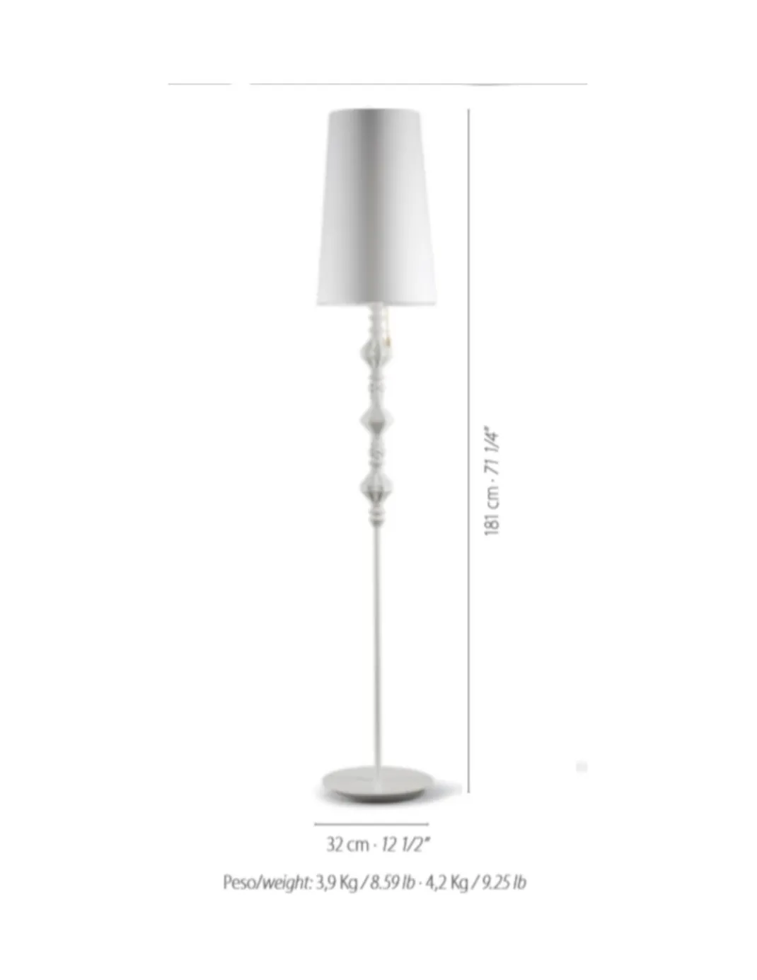 Lámpara de pie II Belle de Nuit - Lladró - Lámpara de porcelana elegante
