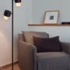 Lámpara de pie Kan – Luxcambra – Lámpara moderna con 2 pantallas de cotonet sand