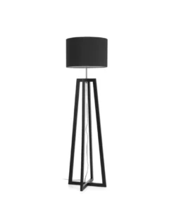 Lámpara de pie Kara - Exo - Novolux Lighting - Lámpara nórdica con base de madera y pantalla de tela