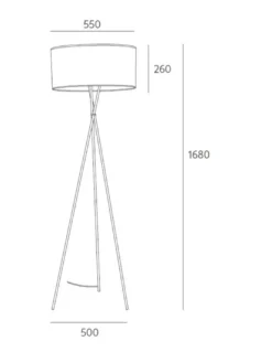 Lámpara de pie Loulu – Massmi – Lámpara trípode decorativa, Pantalla de algodón
