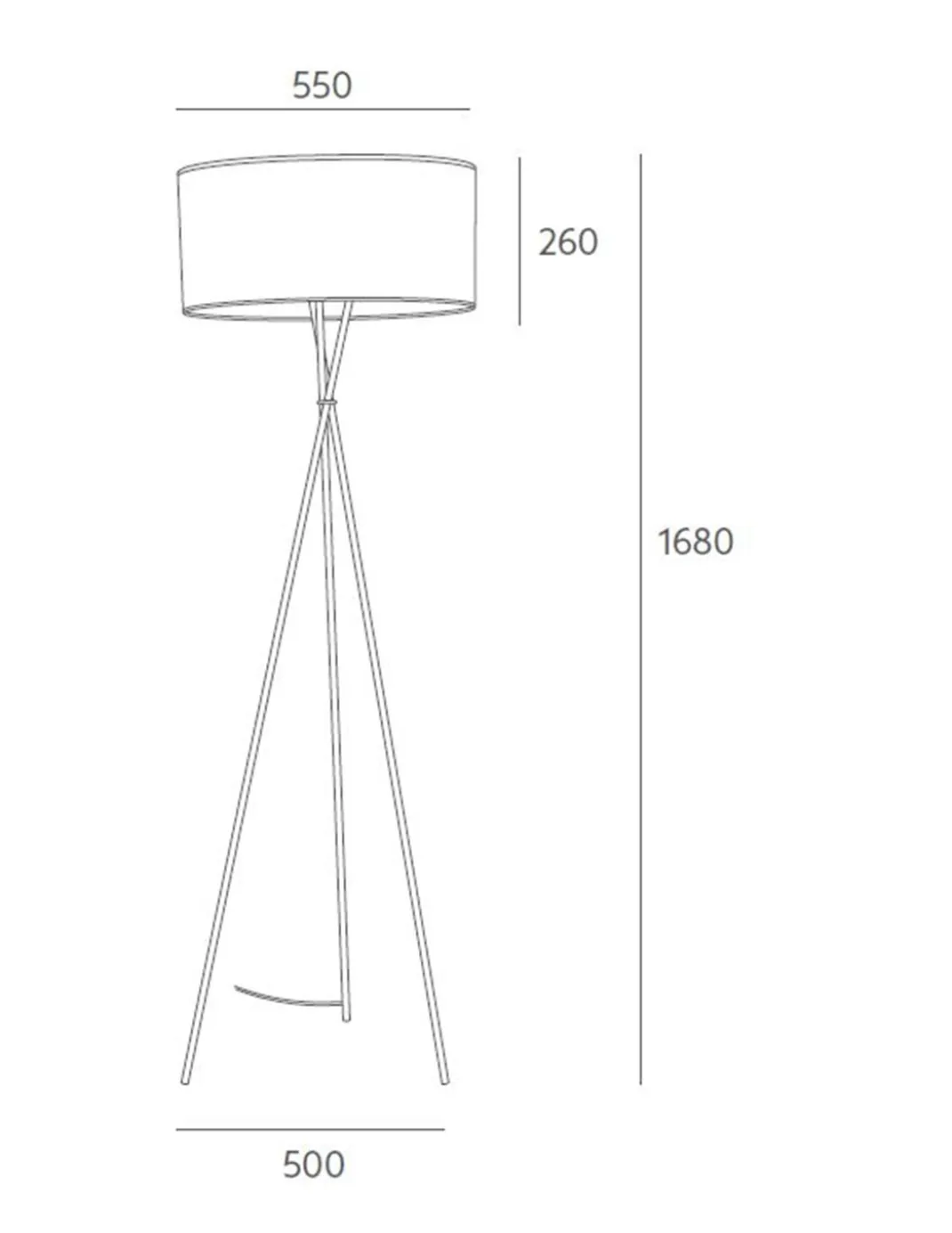Lámpara de pie Loulu – Massmi – Lámpara trípode decorativa, Pantalla de algodón