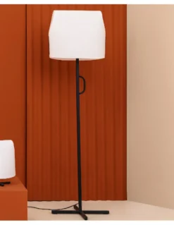 Lámpara de pie Luang - Faro – Diseño moderno con pantalla de papiro en beige o camel