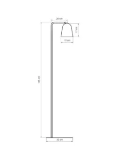 Lámpara de pie Lula – Luxcambra – Pantalla orientable ideal para lectura, acabado negro texturado, altura: 145 cm