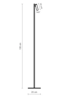 Lámpara de pie Manhattan – Luxcambra – Diseño minimalista, pantalla orientable, altura: 135 cm