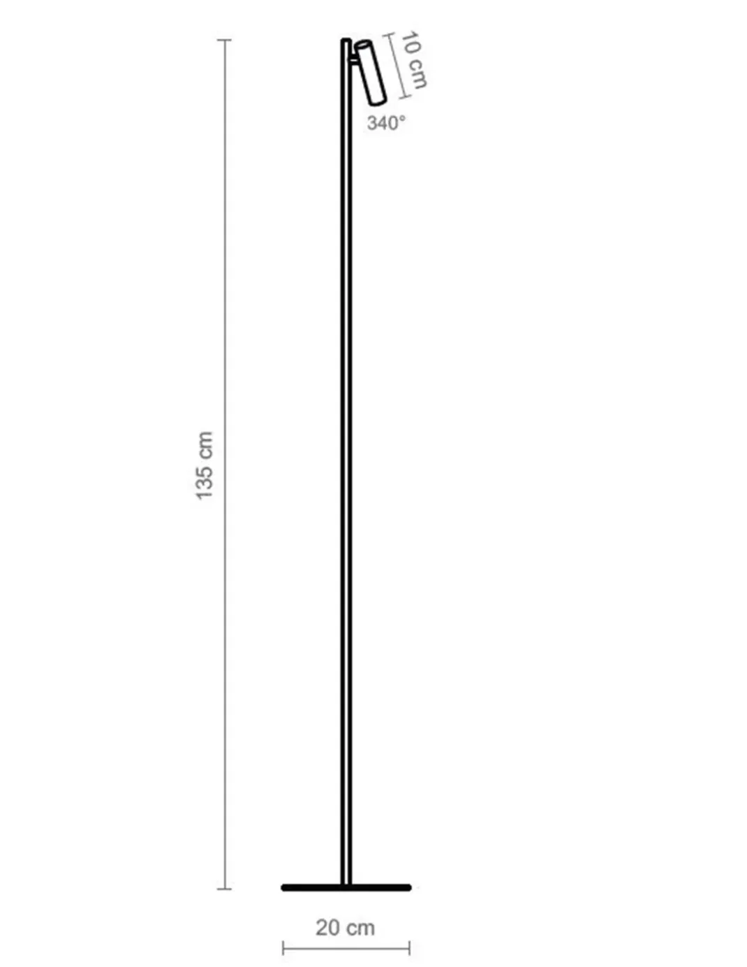 Lámpara de pie Manhattan – Luxcambra – Diseño minimalista, pantalla orientable, altura: 135 cm