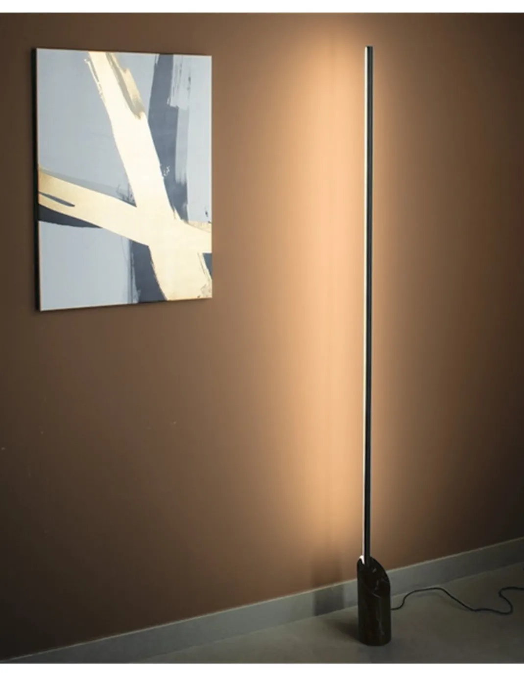 Lámpara de pie Mármol – Mantra – Luz orientable, lámpara de mármol en blanco o negro