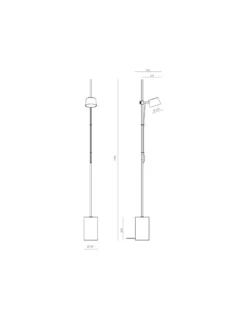 Lámpara de pie Nera - Aromas - Lámpara LED 3000K, Regulable Touch me, 140 cm