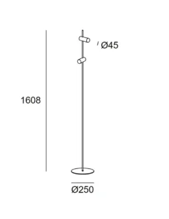 Lámpara de pie Nude Double – LedsC4 – Lámpara con 2 focos orientables, Disponible en 3 colores