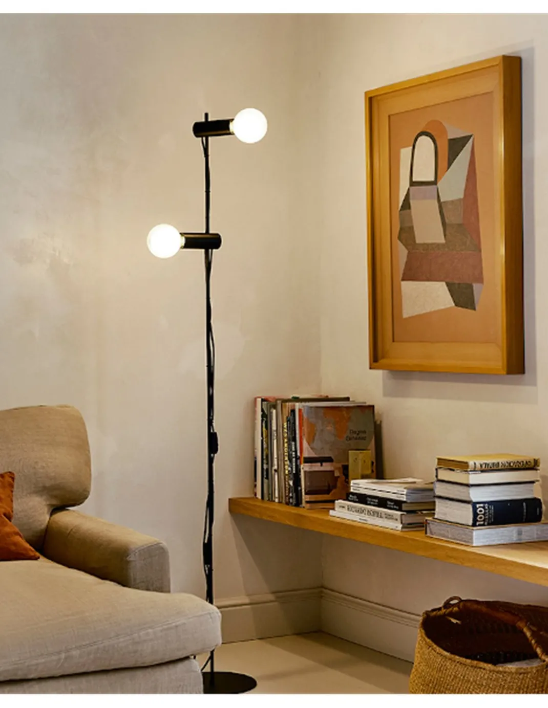Lámpara de pie Nude Double – LedsC4 – Lámpara con 2 focos orientables, Disponible en 3 colores