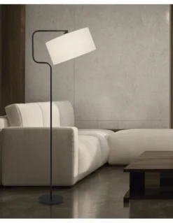 Lámpara de pie Olfo – AJP – Pantalla de lino orientable, 165 cm