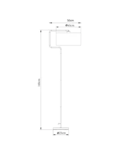 Lámpara de pie Olfo – AJP – Pantalla de lino orientable, 165 cm