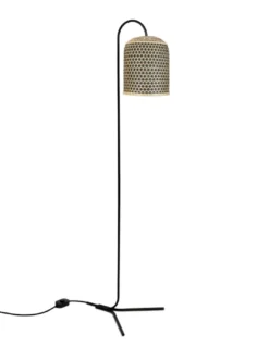 Lámpara de pie Pikul - PET Lamp - Diseño arco con pantalla de fibra natural