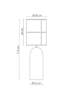 Lámpara de pie Rania – Robin - Base de hormigón gris, Pantalla crema blanca