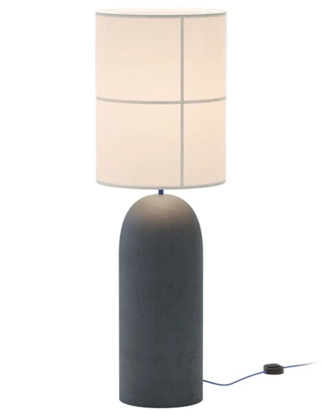 Lámpara de pie Rania – Robin - Base de hormigón gris, Pantalla crema blanca