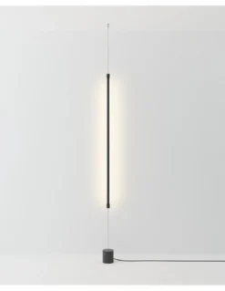 Lámpara de pie René – Robin – Lámpara minimalista negra, LED 500 lm 3000K, Altura: 120 cm