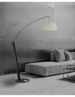 Lámpara de pie Ricca - Mantra - Lámpara moderna tipo arco con pantalla textil