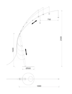 Lámpara de pie Ricca - Mantra - Lámpara moderna tipo arco con pantalla textil