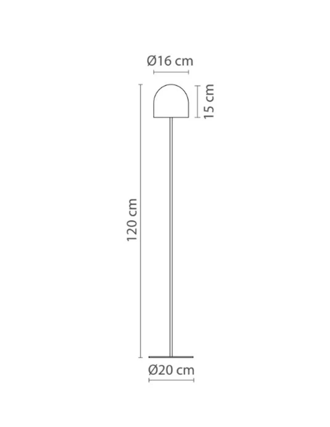 Lámpara de pie Rio - Robin - Decorativa, diseño minimalista, altura: 120 cm