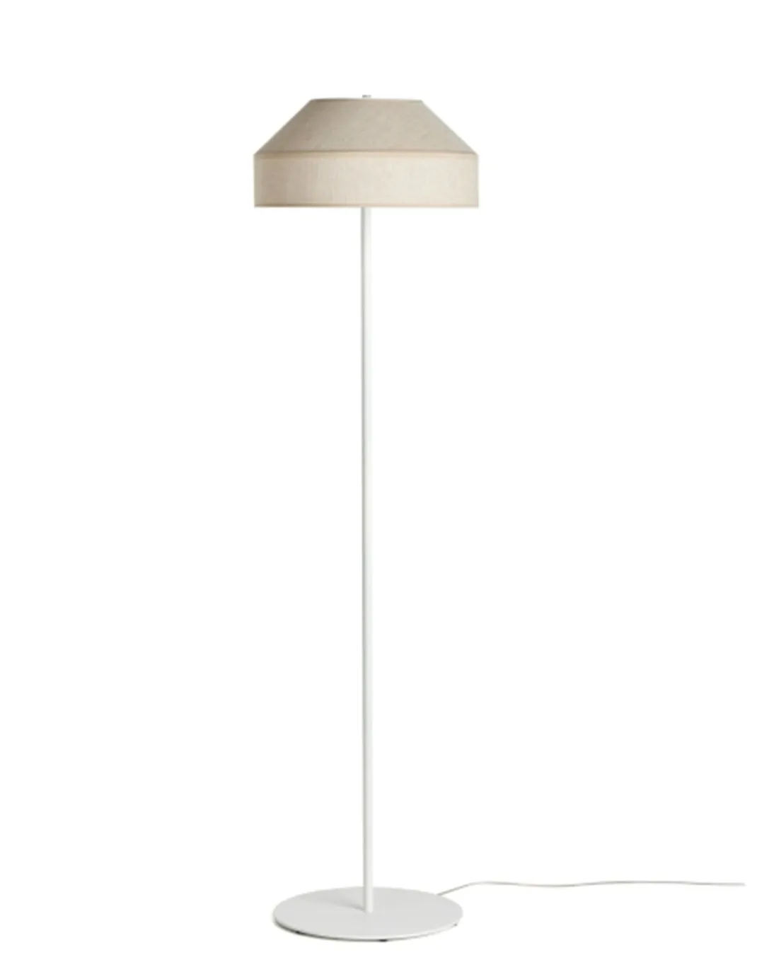 Lámpara de pie Rizzo - Massmi - Lámpara blanca con pantalla de lino natural