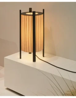 Lámpara de pie Rol - Milán - Lámpara para interior o exterior IP54, Madera de iroco barnizada, 3 tamaños, luz ambiente
