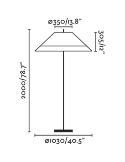 Lámpara de pie Saigon - Faro - Lámpara de mimbre y cemento, 200 cm