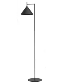 Lámpara de pie Sutton – Luxcambra – Lámpara moderna negra, pantalla cónica, altura: 141 cm