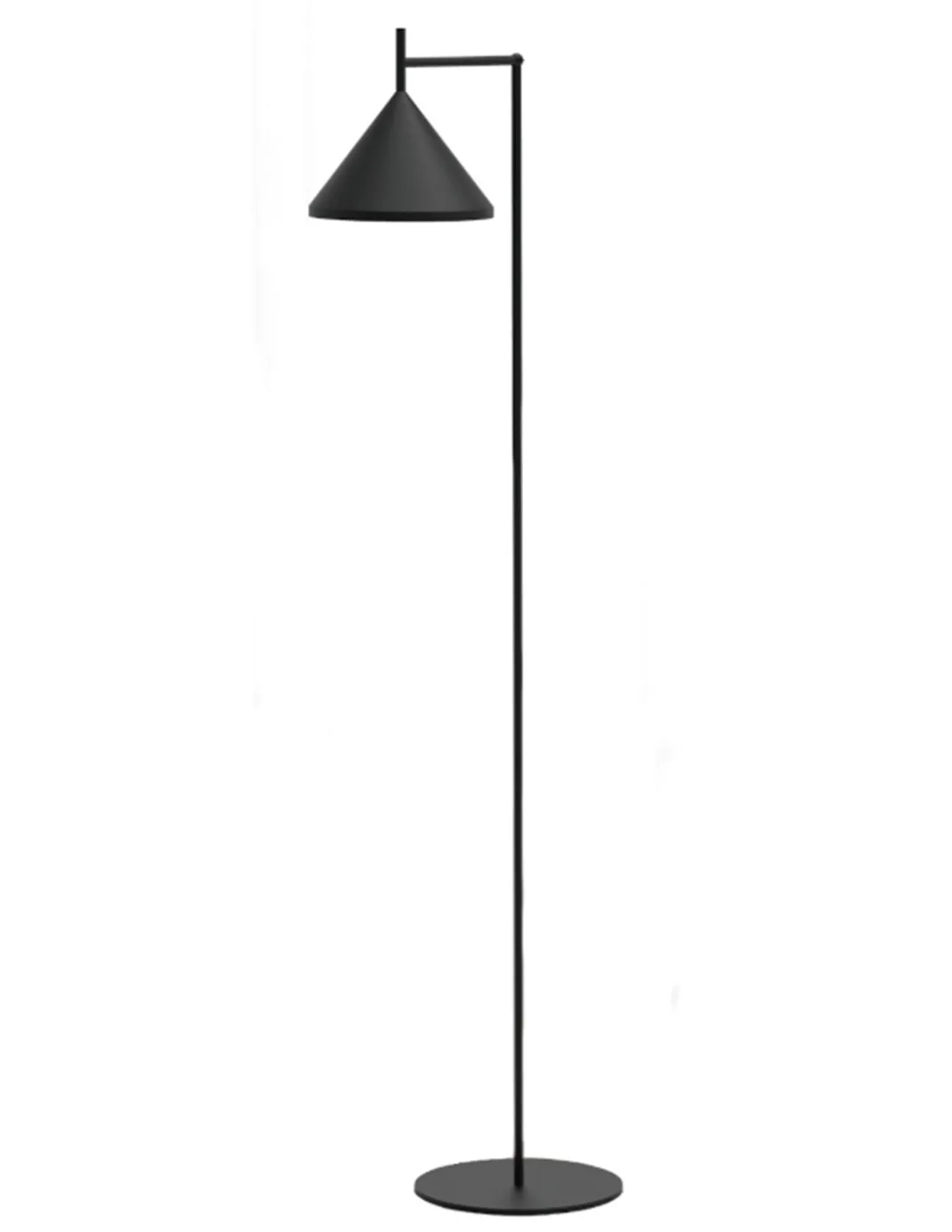 Lámpara de pie Sutton – Luxcambra – Lámpara moderna negra, pantalla cónica, altura: 141 cm