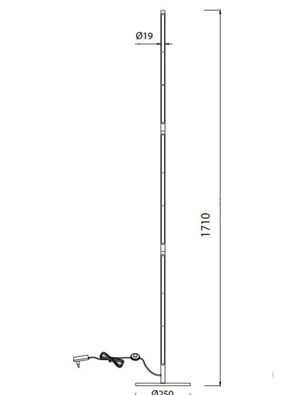 Lámpara de pie Torch – Mantra – Pie de salón minimalista, 171 cm, LED 3000K