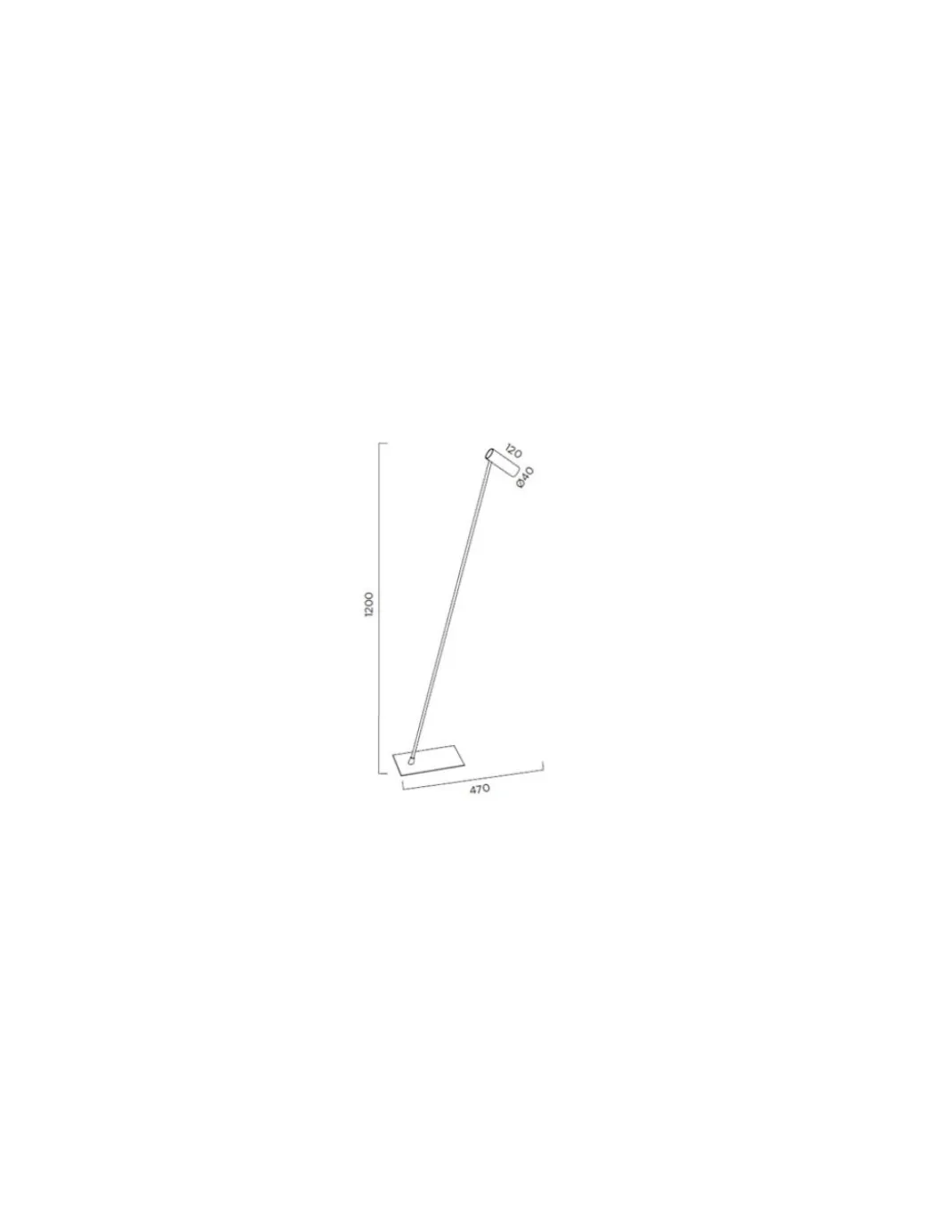 Lámpara de Pie Tub - Pujol - Lámpara LED en acero, alto 120 cm