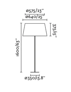 Lámpara de pie Windsor - Faro - Pantalla de tela gris