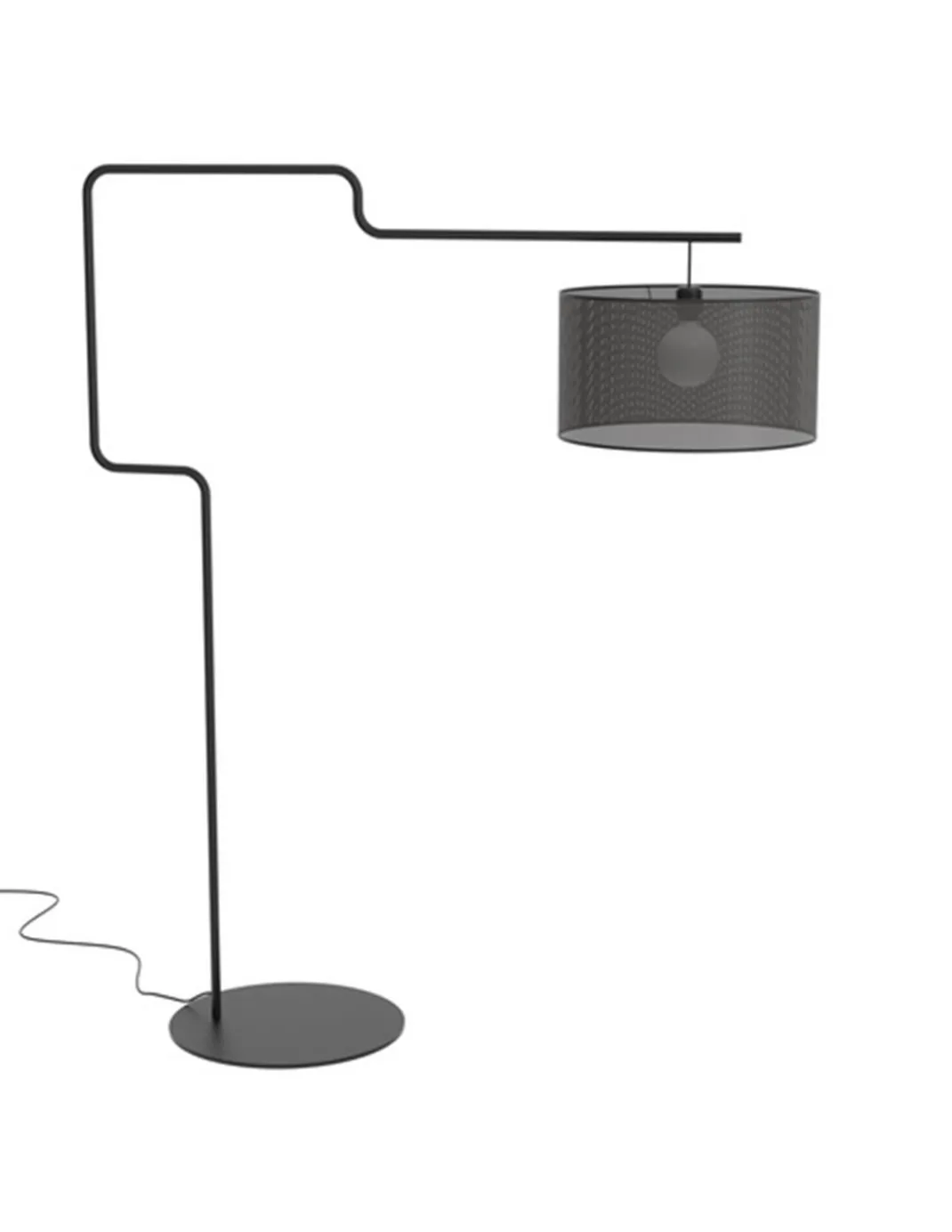 Lámpara de pie Zig – Pujol – Lámpara tipo arco negra, 180-220 cm