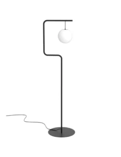 Lámpara de pie Zig – Pujol – Lámpara de salón tipo bola, Acabado negro, 163 cm
