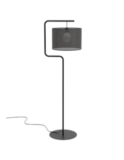 Lámpara de pie Zig – Pujol – Pantalla tela negra, 163 cm
