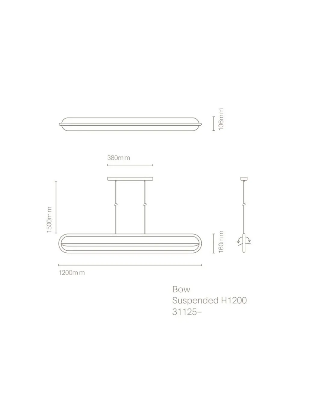 Lámpara de suspensión Bow - Nexia - Colgante diseño horizontal