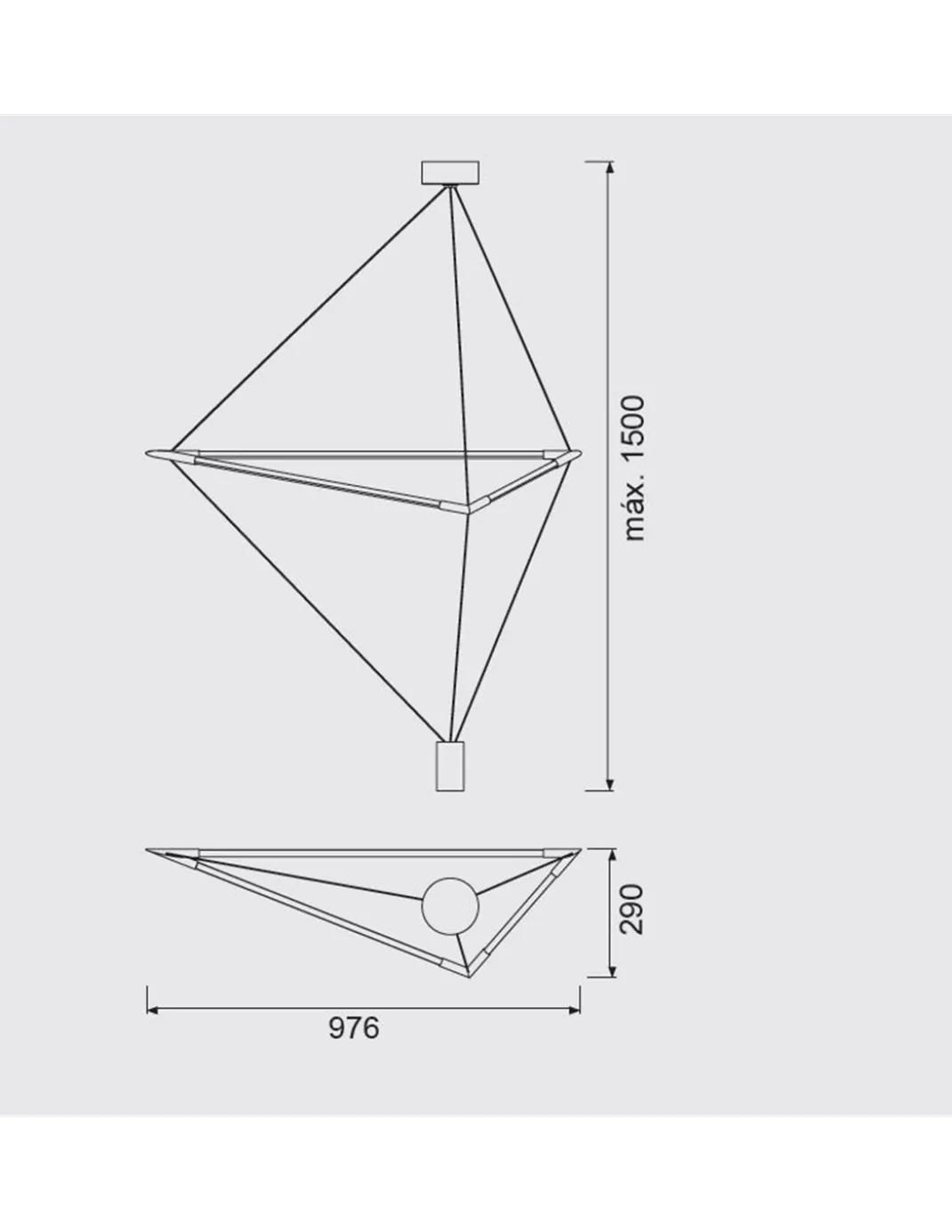Lámpara de suspensión Electra – Mantra – Colgante minimalista negro LED
